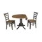International Concepts Round 42 in Dual Drop Leaf Table, 2 Emily Side Chairs, Hickory/Washed Coal, 42 W, 42 L, 29.5 in H K45-42DP-C617P - alternate 6
